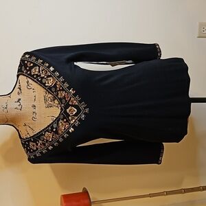 NWT Joseph A black embellished top size Medium